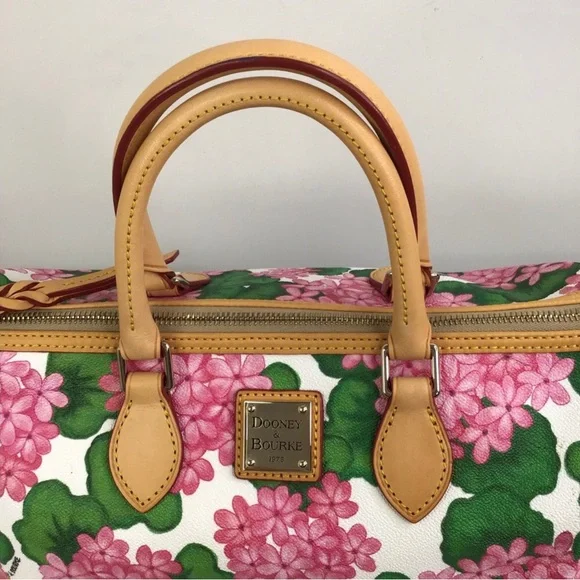 Dooney & Bourke Geraniums Satchel Bag EUC - Picture 3 of 15